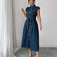 VESTIDO LARGO AZUL/MEZCLILLA TALLA GRANDE - Miniatura 6