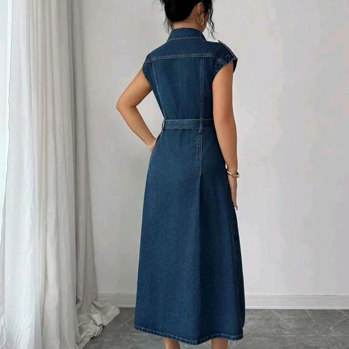 VESTIDO LARGO AZUL/MEZCLILLA TALLA GRANDE 7