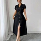 VESTIDO NEGRO CON ABERTURA TALLA GRANDE - Miniatura 1