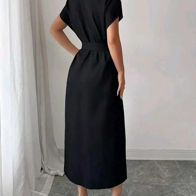 VESTIDO NEGRO CON ABERTURA TALLA GRANDE 5