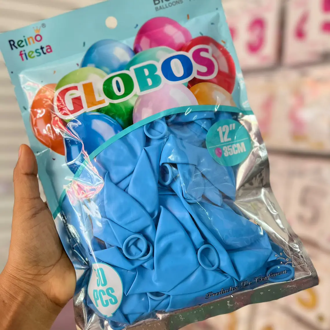 BOLSA CON 50 GLOBOS DE COLORES 12
