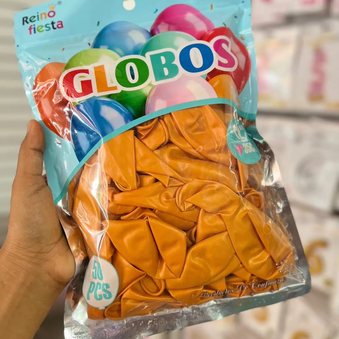 BOLSA CON 50 GLOBOS DE COLORES 12