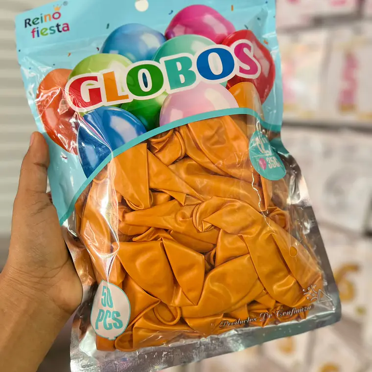 BOLSA CON 50 GLOBOS DE COLORES 12