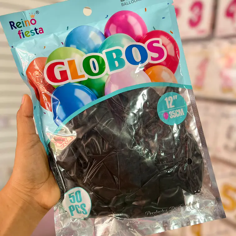BOLSA CON 50 GLOBOS DE COLORES 12