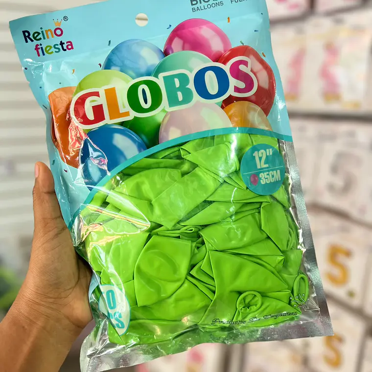 BOLSA CON 50 GLOBOS DE COLORES 12