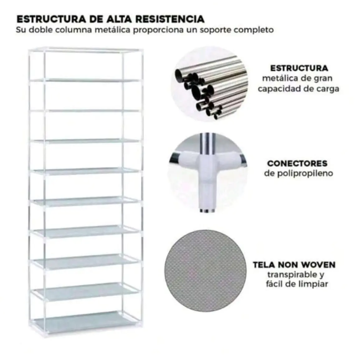 💋ORGANIZADOR  PARA ZAPATOS 9 NIVELES CON FORRO MOD# ZTA66 9