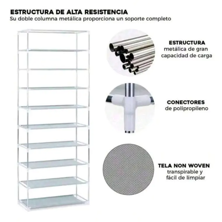 💋ORGANIZADOR  PARA ZAPATOS 9 NIVELES CON FORRO MOD# ZTA66 9