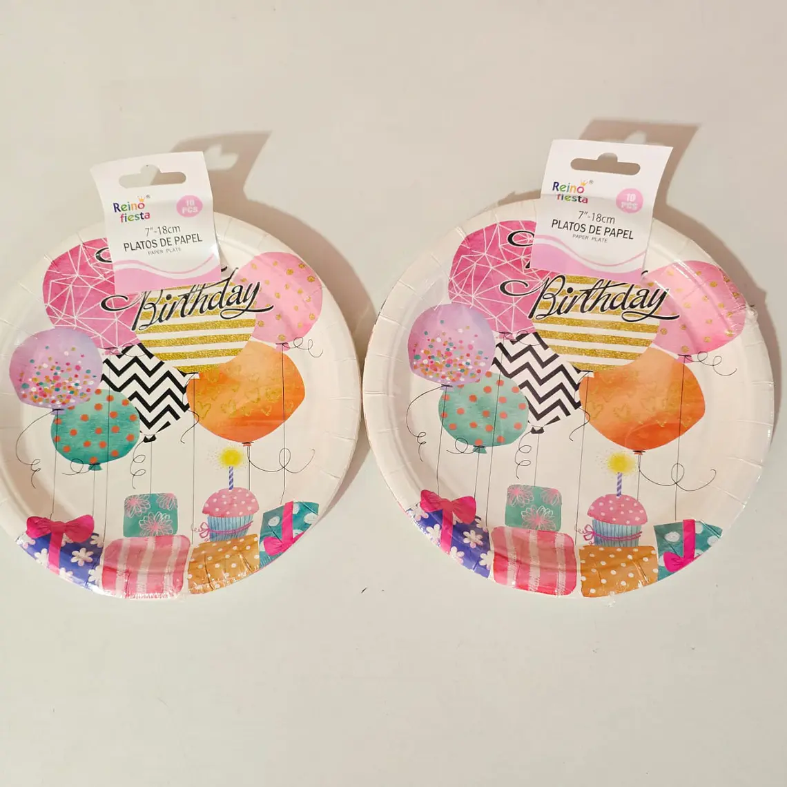PAQ DE 10 PLATOS DE PAPEL UNICORNIO/FELIZ CUMPLEAÑOS MOD# 60894-60898 3