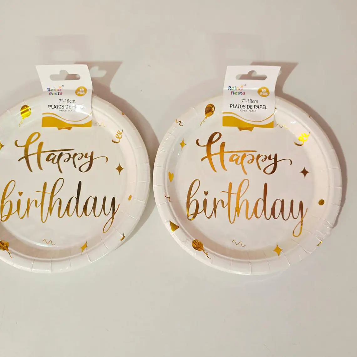 PAQ. DE 10 PLATOS DE PAPEL HAPPY BIRTHDAY MOD#60902-60906 2