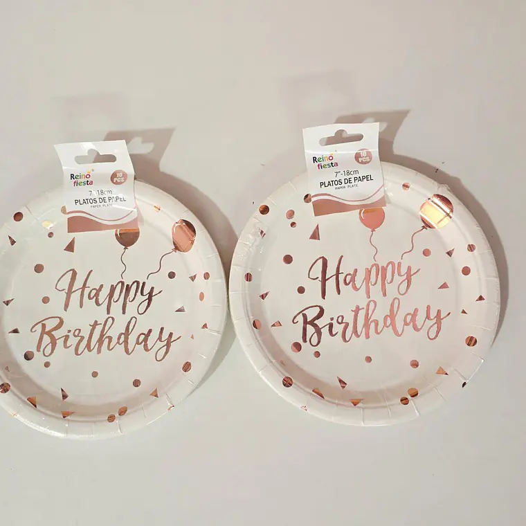 PAQ. DE 10 PLATOS DE PAPEL HAPPY BIRTHDAY MOD#60902-60906 3