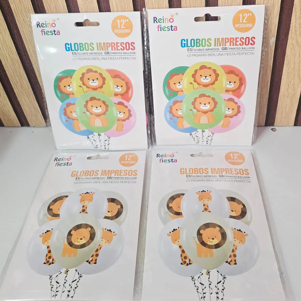 PAQ DE 6 GLOBOS  IMPRESOS TAMAÑO 12
