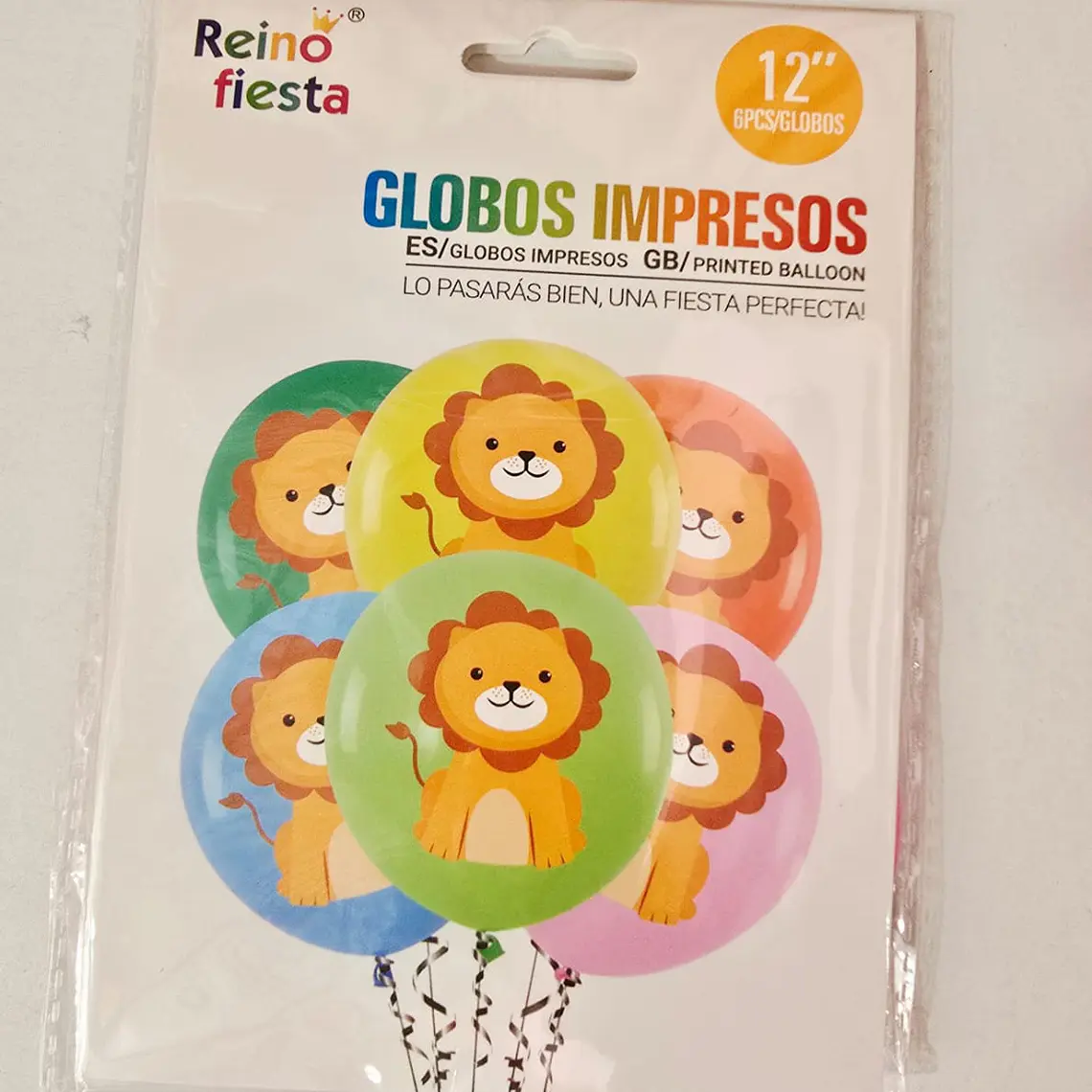 PAQ DE 6 GLOBOS  IMPRESOS TAMAÑO 12