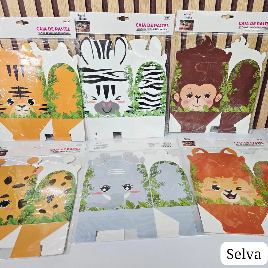 PAQ CON 3 CAJITAS PARA DULCES DISEÑO ANIMALITOS DE LA SELVA Y DEL MAR MOD# 61660-61661 4