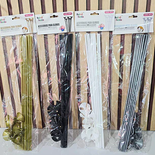 PAQ. CON 10 PORTAGLOBOS DE COLORES MOD# 60050-60058