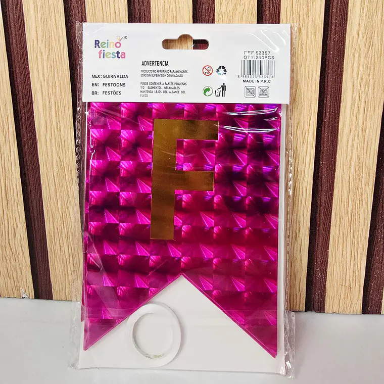 LETRAS ROSA O AZUL FELIZ CUMPLEAÑOS PARA DECORAR (3M) MOD# 52357 Y 52362 4