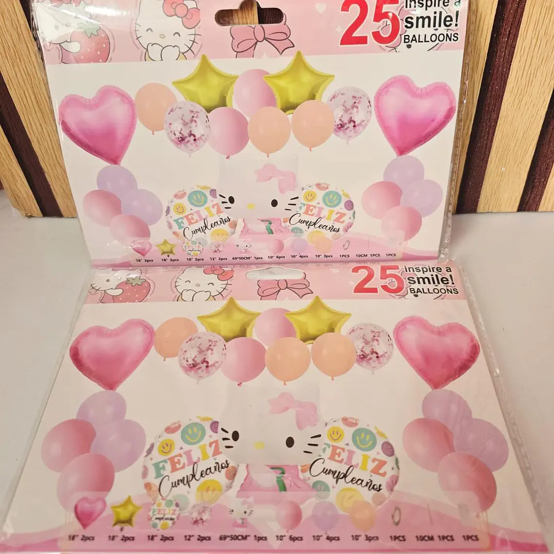SET GLOBO DE CUMPLEAÑOS/ HELLO KITTY (25PCS) MOD# 61174  🎂 1