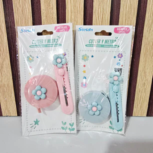 SET MINI CÚTER Y FLEXOMETRO KAWAII MOD# 863815