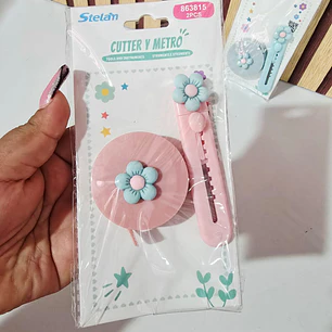 SET MINI CÚTER Y FLEXOMETRO KAWAII MOD# 863815