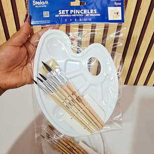 SET DE PINCELES + PALETA PARA PINTURA MOD# 864832 🫟