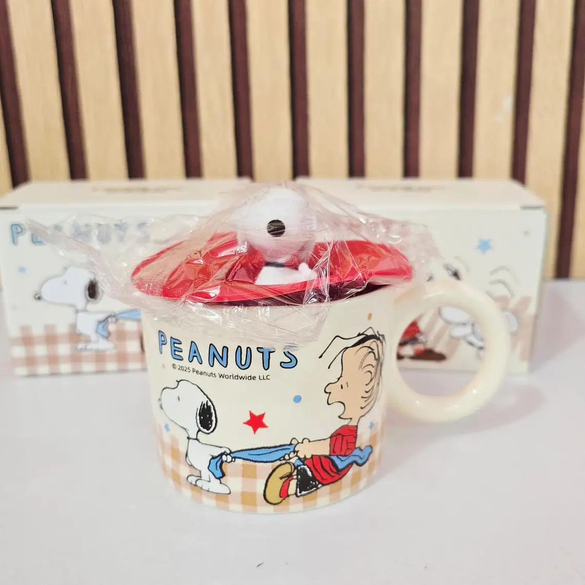 TAZA DE 360ML DISEÑO SNOOPY CON TAPA MOD# TCB-188 5