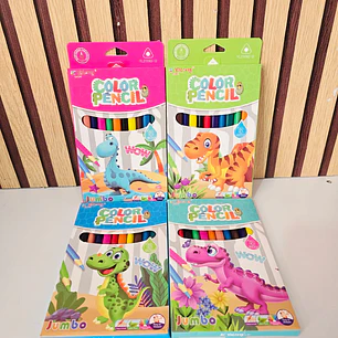 CAJITA CON 12 COLORES JUMBO DISEÑO DINOSAURIO MOD# YL211062-12