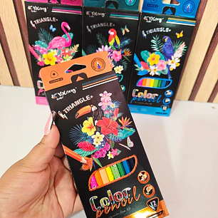 CAJITA CON 12 COLORES DISEÑO TROPICAL MOD# YL231048-12 🦩