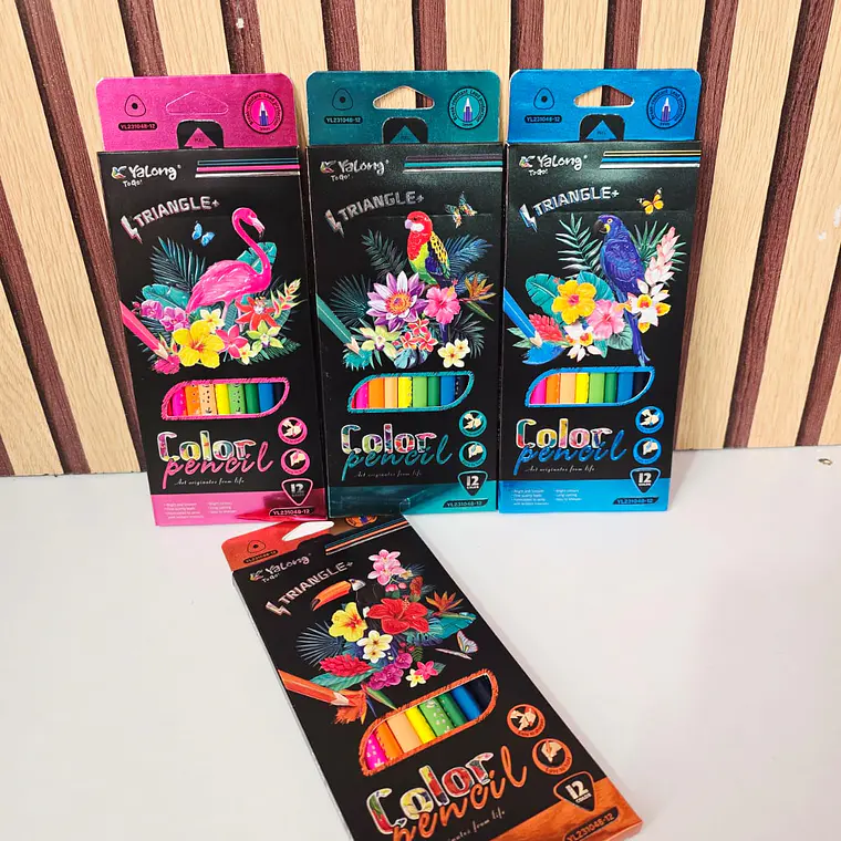 CAJITA CON 12 COLORES DISEÑO TROPICAL MOD# YL231048-12 🦩 1