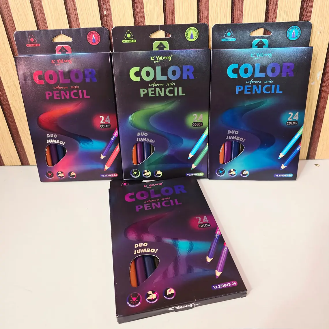 CAJITA CON 12, 18 Y 24 COLORES (JUMBO) DOBLE PUNTA MOD# YL231043-12, 18 Y 24 5