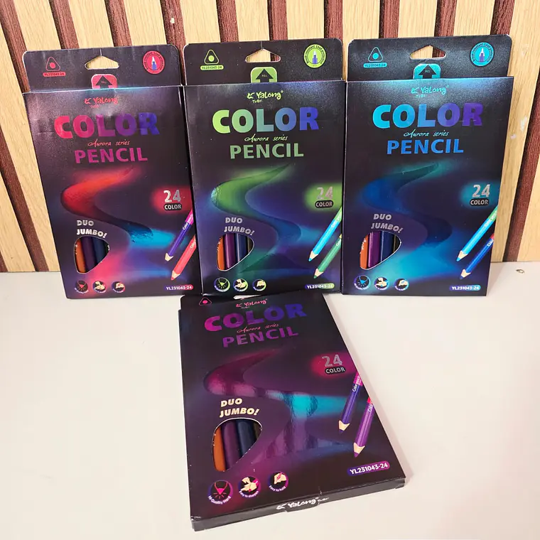 CAJITA CON 12, 18 Y 24 COLORES (JUMBO) DOBLE PUNTA MOD# YL231043-12, 18 Y 24 5