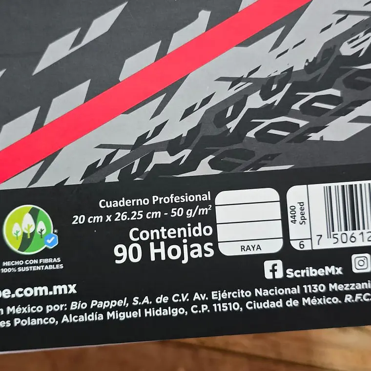 (RAYAS) LIBRETA PROFESIONAL SCRIBE CON 90 HOJAS MOD# 4400 6