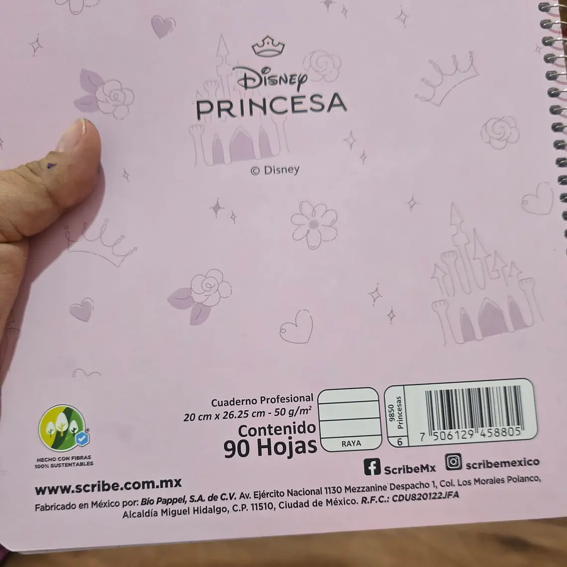 (RAYAS) LIBRETA PROFESIONAL DISEÑO PRINCESAS CON 90 HOJAS MOD# 9850 5