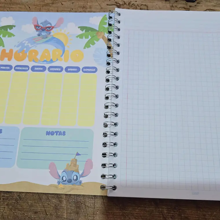 (CUADROS #7) LIBRETA PROFESIONAL STITCH CON 100 HOJAS MOD# 1755 5