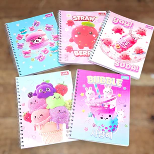 (CUADROS) LIBRETA PROFESIONAL DISEÑO KAWAII CON 100 HOJAS MOD# 6136