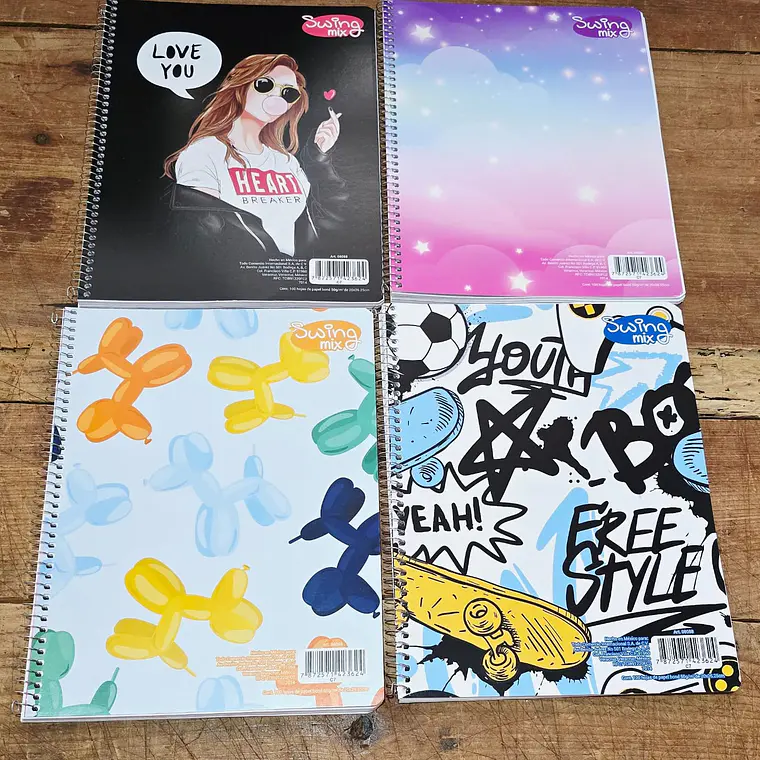 (CUADROS) LIBRETA PROFESIONAL CON 100 HOJAS SWING MIX MOD# 0808 1