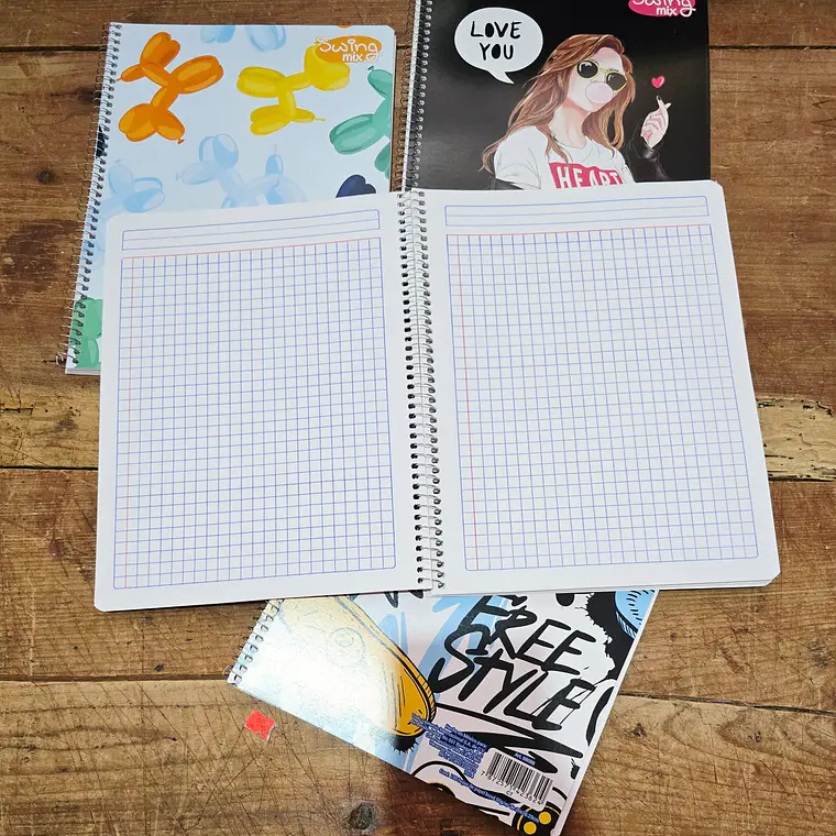 (CUADROS) LIBRETA PROFESIONAL CON 100 HOJAS SWING MIX MOD# 0808 3