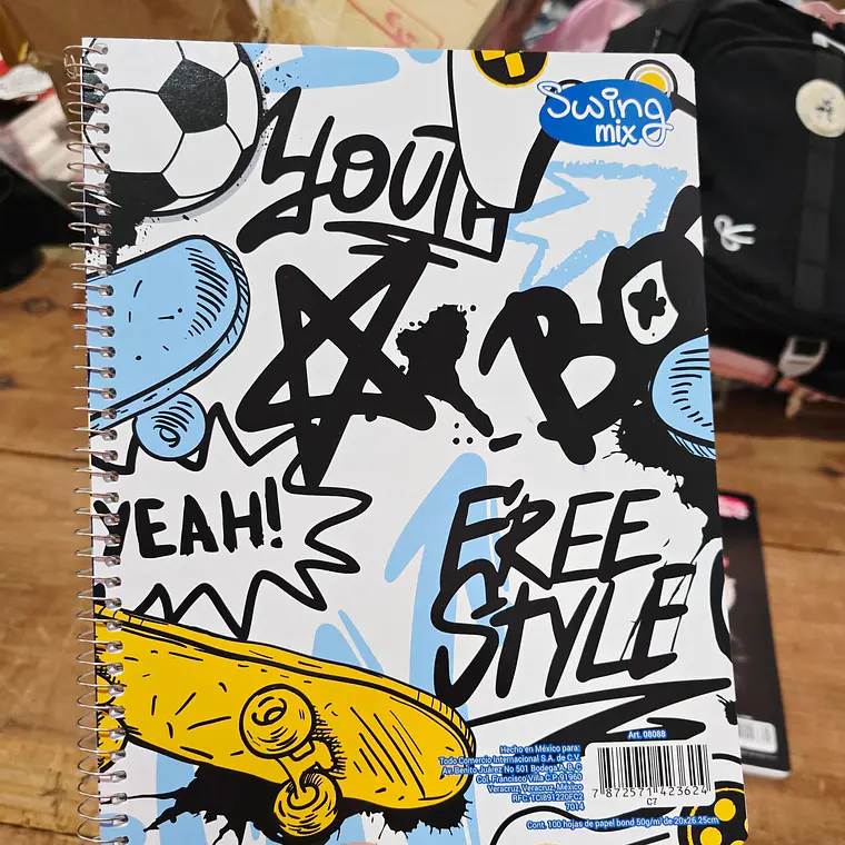 (CUADROS) LIBRETA PROFESIONAL CON 100 HOJAS SWING MIX MOD# 0808 5
