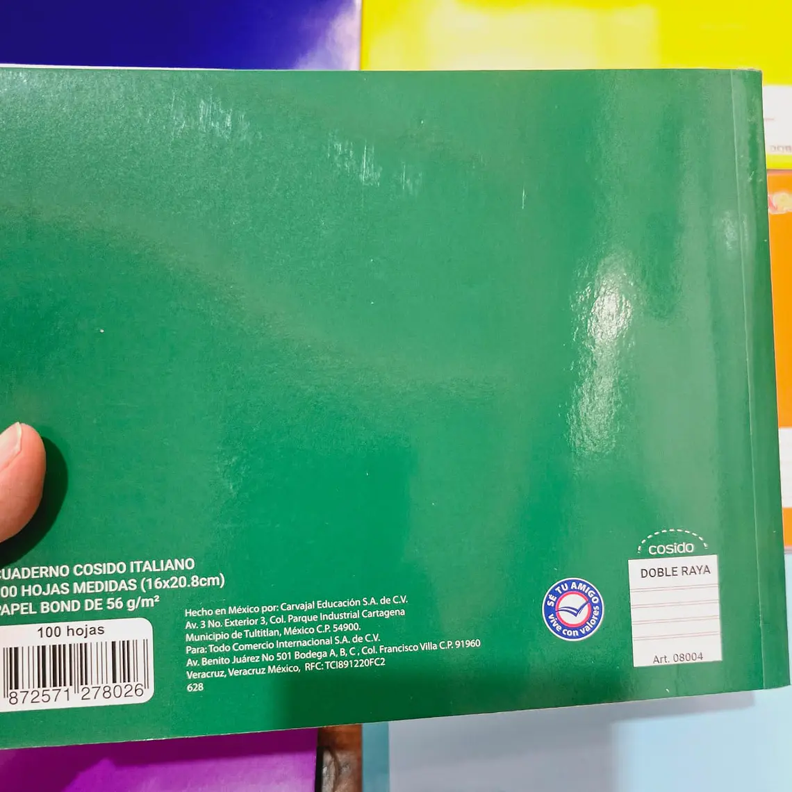 (DOBLE RAYA) CUADERNO COSIDO ITALIANO PROFESIONAL CON 100 HOJAS 
