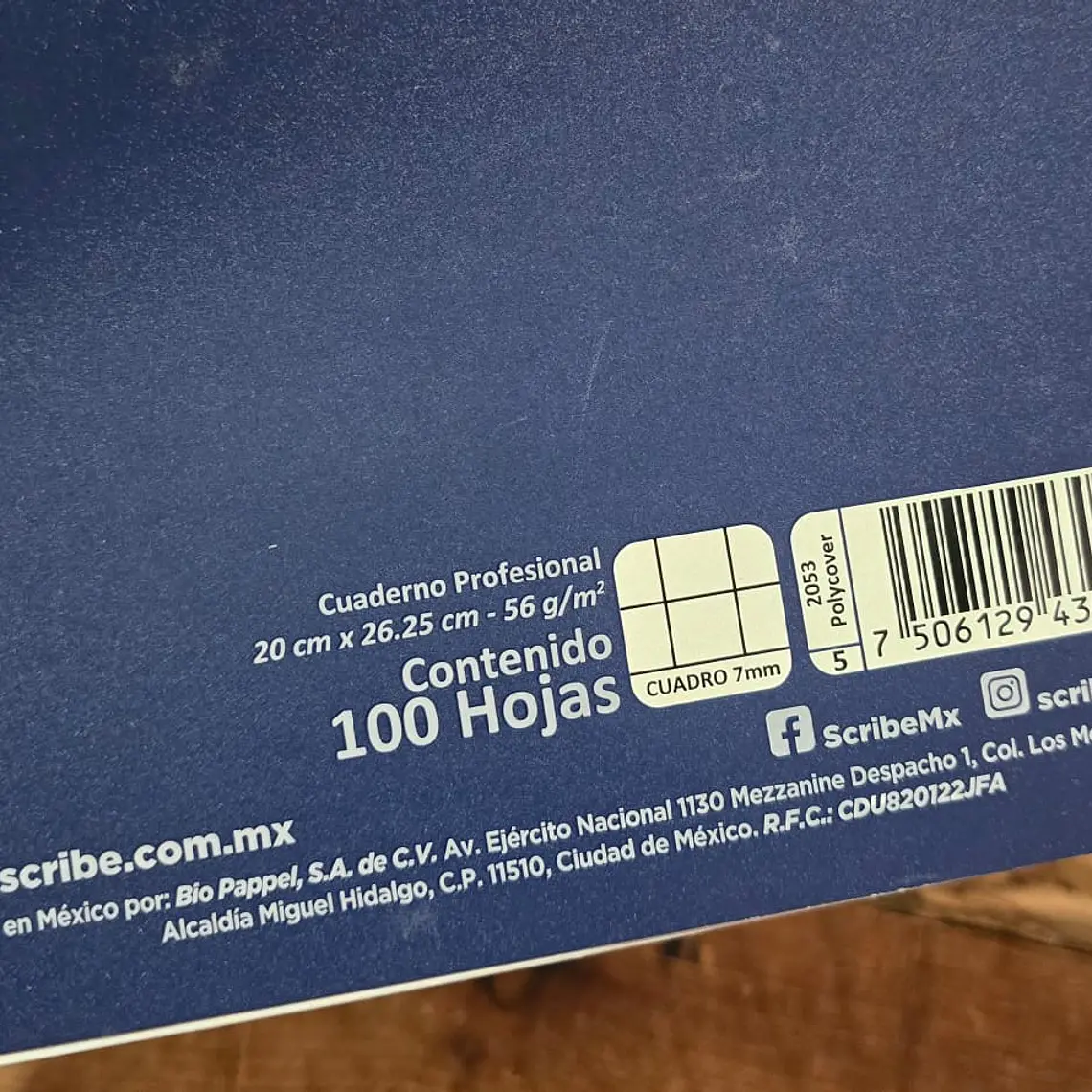 (CUADROS) LIBRETA PROFESIONAL SCRIBE CON 100 HOJAS MOD# 2053 9