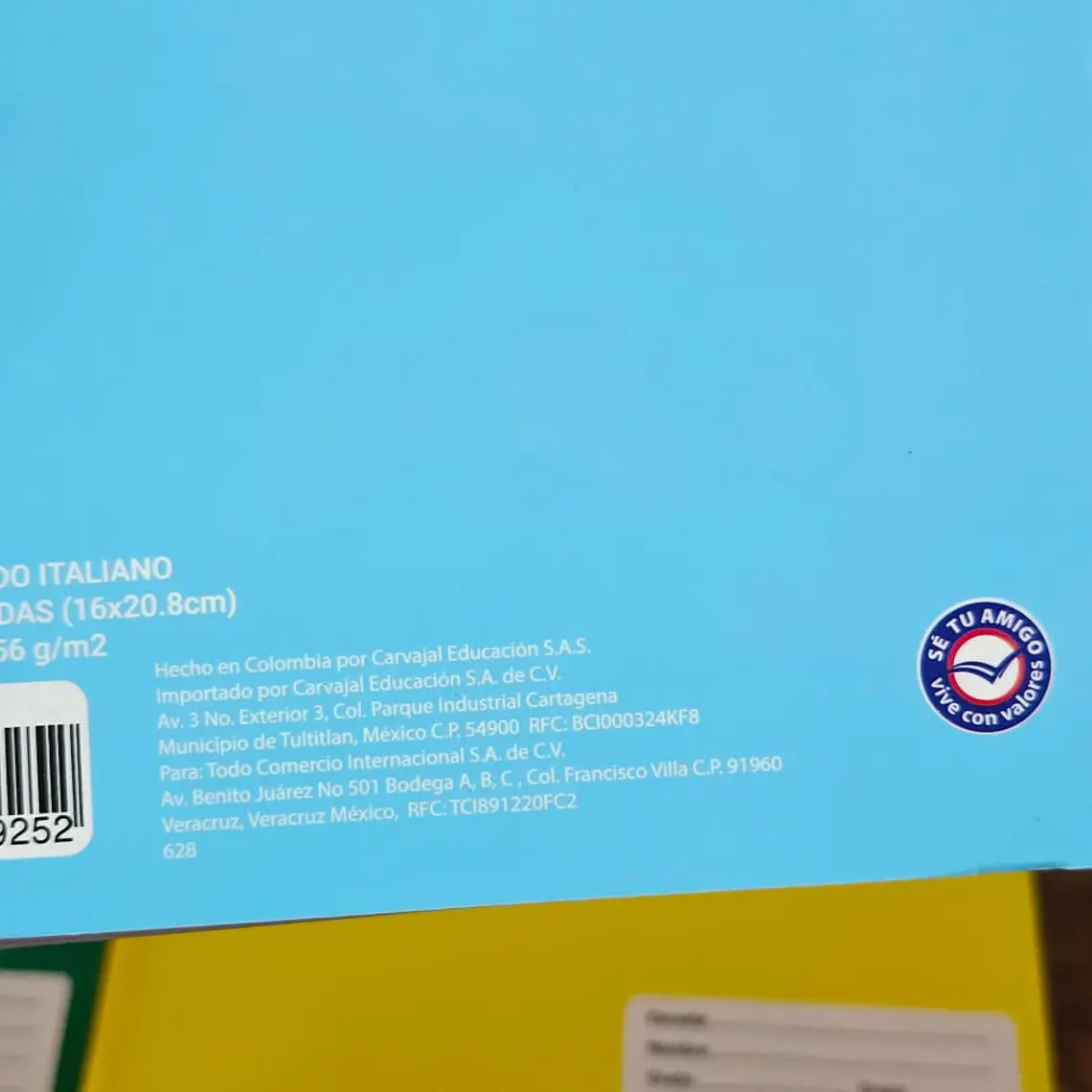 (CUADRO #14) CUADERNO COSIDO SMARTY CON 100 HOJAS MOD# 08005 6