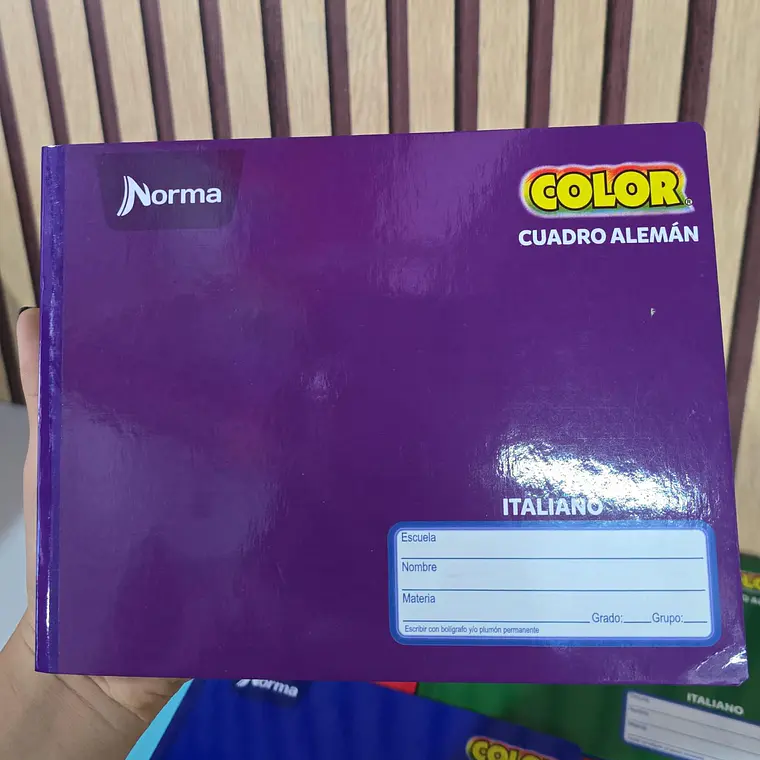 (CUADRO ALEMÁN C14) CUADERNO ITALIANO NORMA COSIDO CON 100 HOJAS MOD# 813007 3