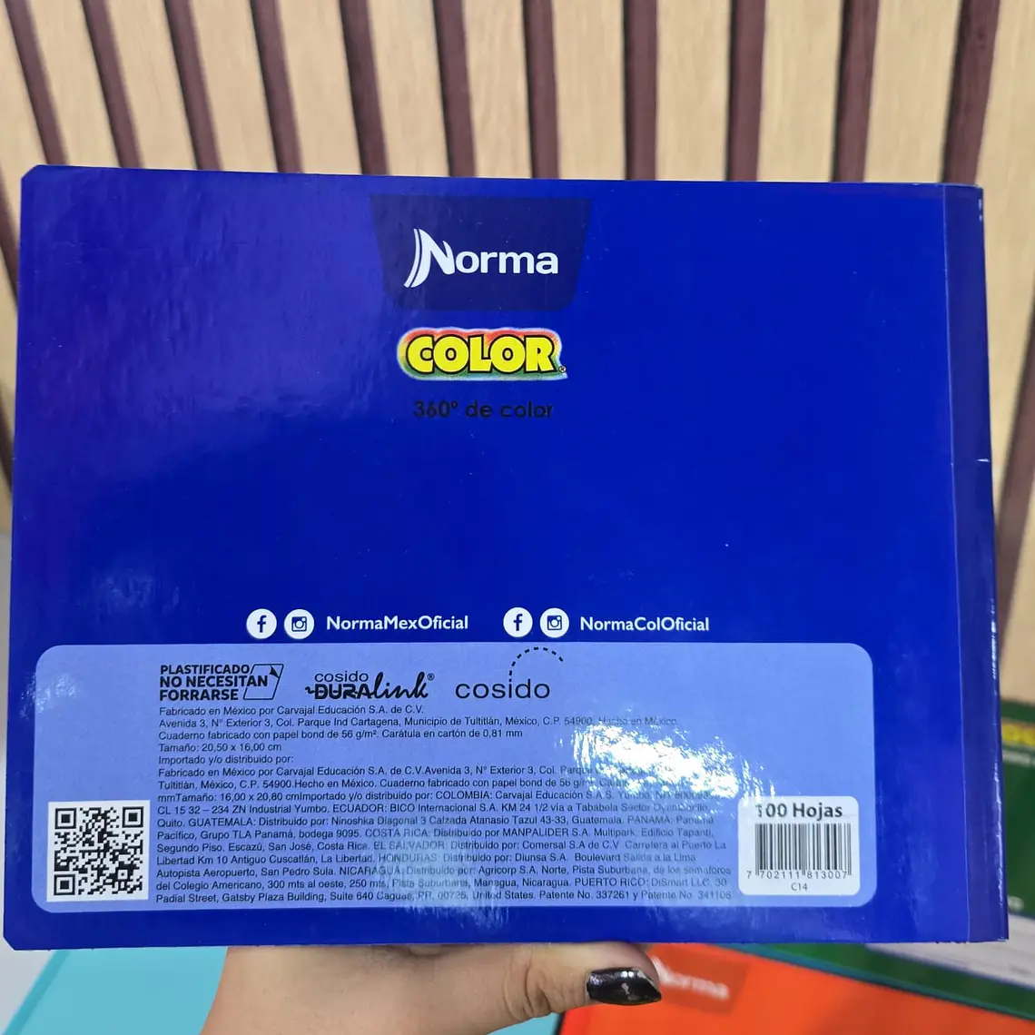 (CUADRO ALEMÁN C14) CUADERNO ITALIANO NORMA COSIDO CON 100 HOJAS MOD# 813007 6