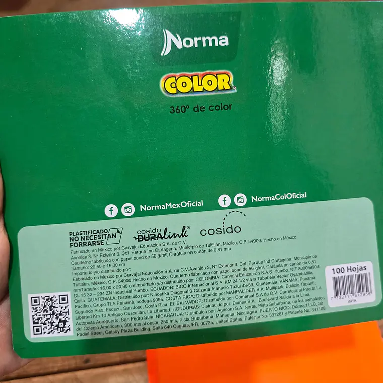(RAYAS) CUADERNO  ITALIANO PROFESIONAL NORMA CON 100 HOJAS MOD# 812956 6