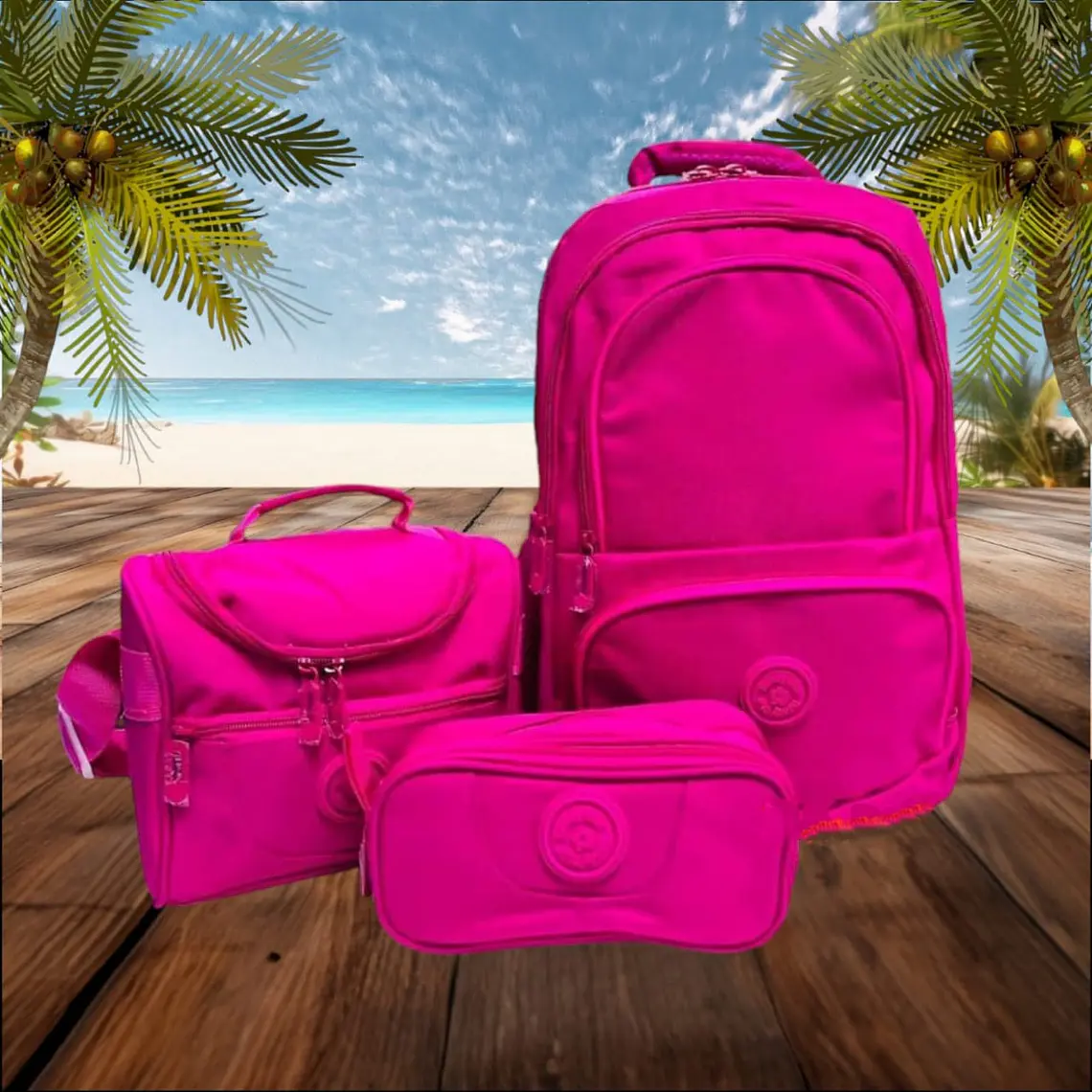COMBO DE 3 PIEZAS MOCHILA TRENDY STAR CON LONCHERA Y LAPICERA MOD#941110 3