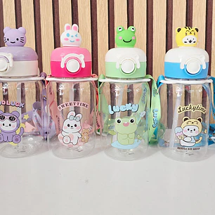 BOTECITO DE 600ML PARA AGUA CON ANIMALITO 3D MOD#