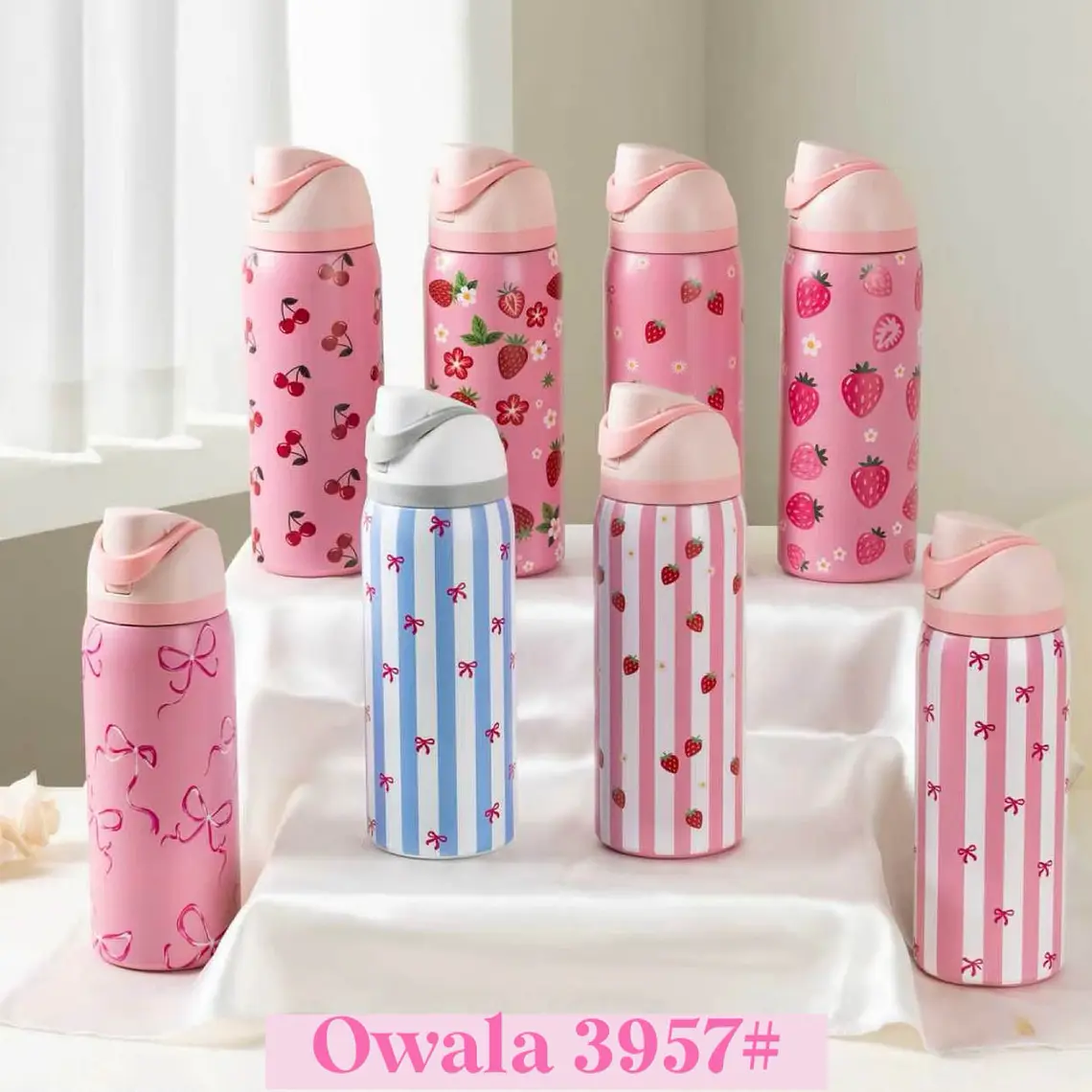 TERMO OWALA DISEÑO FRESAS Y CEREZAS DE 1L MOD# 3957 1