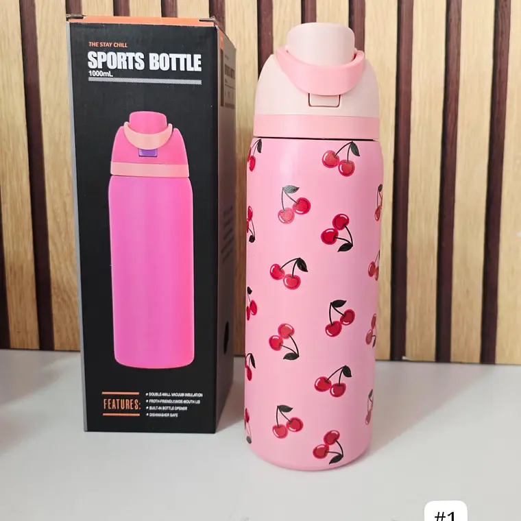 TERMO OWALA DISEÑO FRESAS Y CEREZAS DE 1L MOD# 3957 2