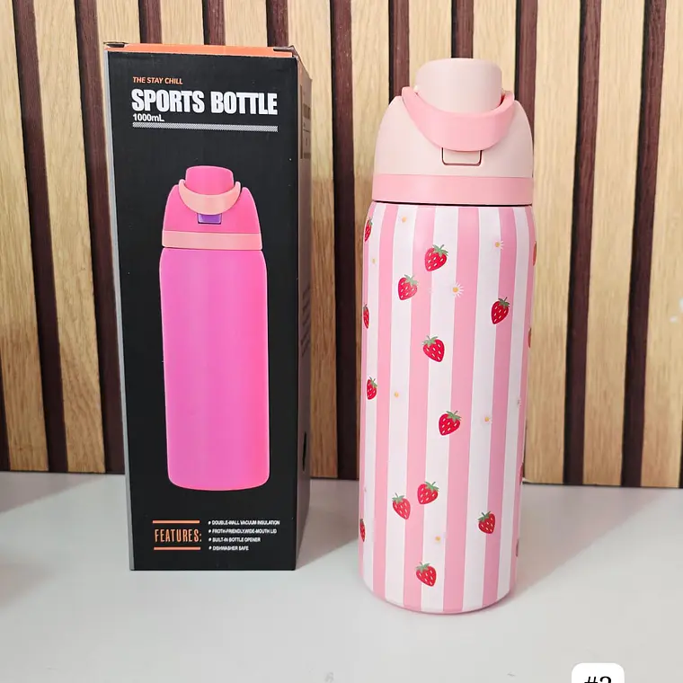 TERMO OWALA DISEÑO FRESAS Y CEREZAS DE 1L MOD# 3957 4