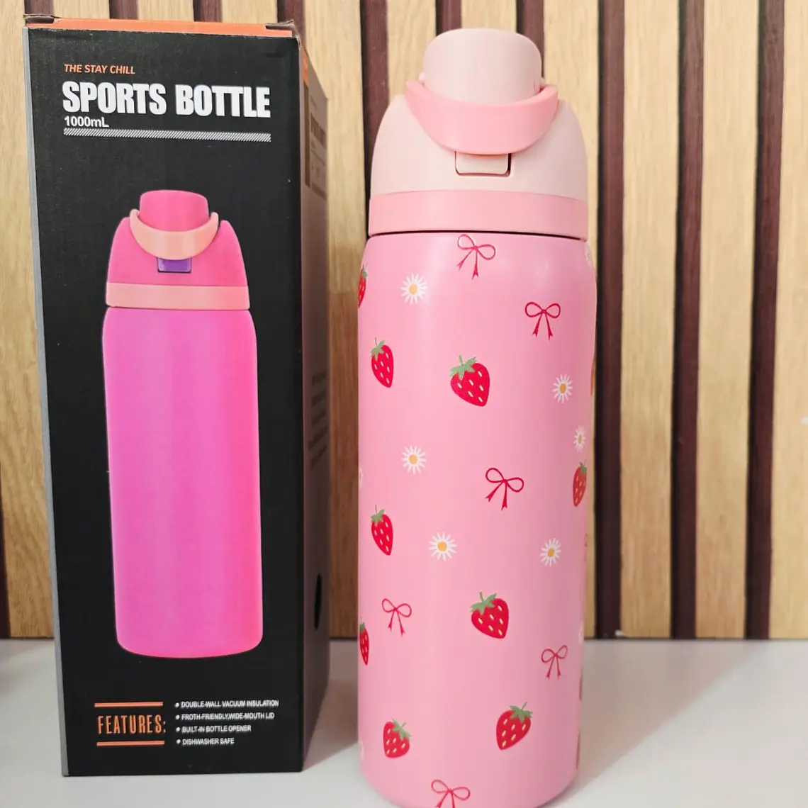 TERMO OWALA DISEÑO FRESAS Y CEREZAS DE 1L MOD# 3957 8