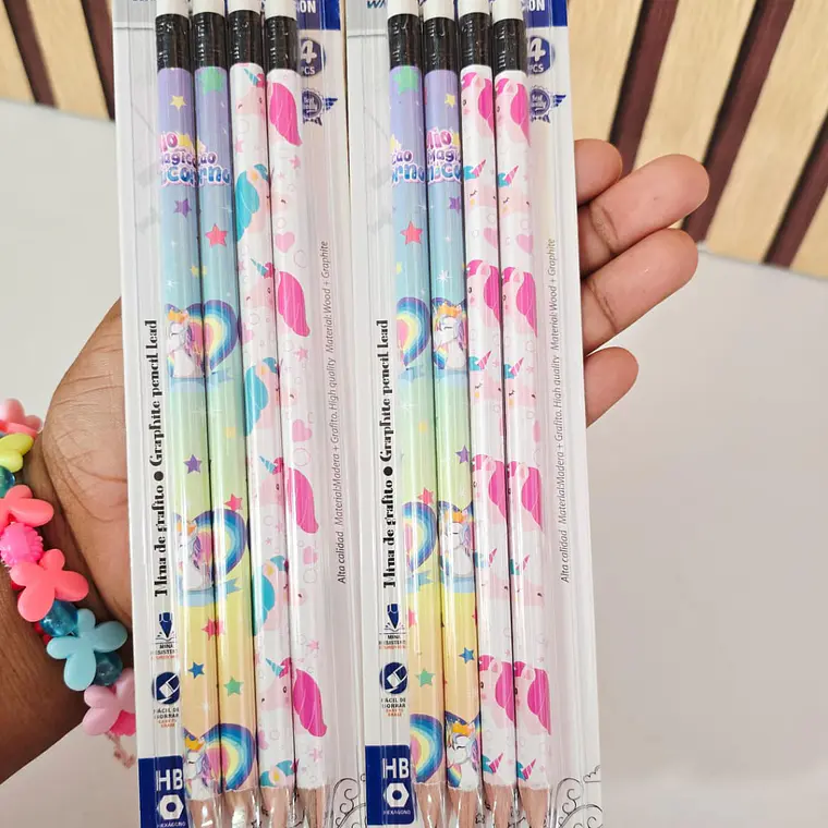 PAQ DE 4 LÁPICES UNICORNIO MOD# WD16363 2
