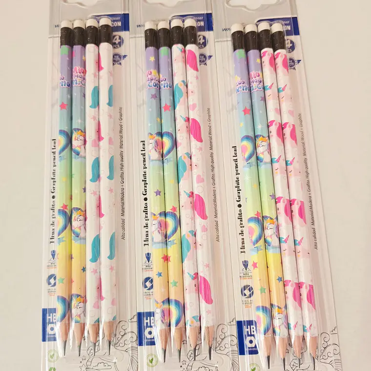 PAQ DE 4 LÁPICES UNICORNIO MOD# WD16363 3
